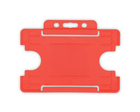 Red Single Sided BioBadge Open Faced ID Card Holders - Landscape (Pack of 100) — card holder view