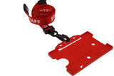 Red Staff Lanyards with Plastic J Clip (Pack of 100) — lanyard view