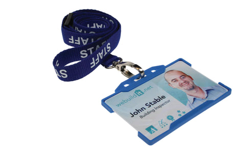 Royal Blue Staff Lanyards with Metal Lobster Clip (Pack of 100) — lanyard view