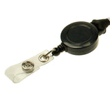 RPET 15mm Plain Black Lanyards with Card Reels (Pack of 50) — lanyard view