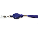 RPET Plain Navy Blue Lanyards with Card Reel (Pack of 50) — lanyard view