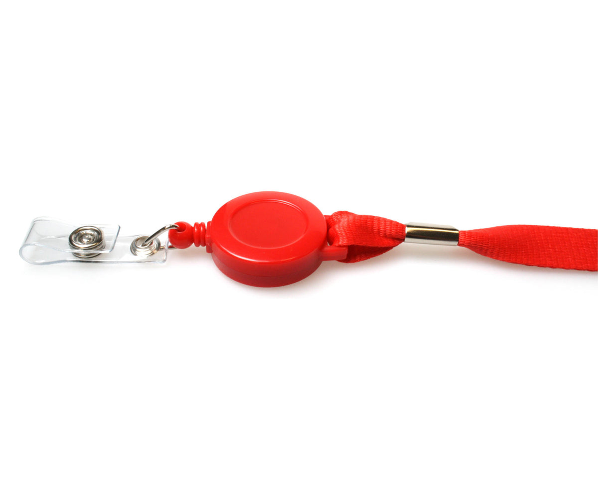 RPET Plain Red Lanyards with Card Reel (Pack of 50) — lanyard view