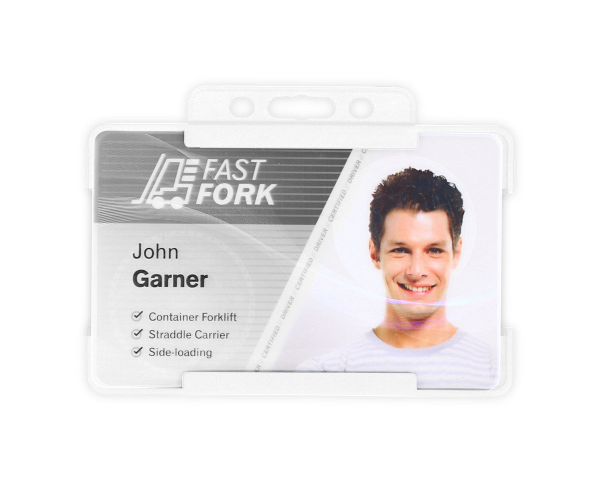 White Dual-Sided BioBadge Open Faced ID Card Holders - Landscape (Pack of 100) — additional product view 1