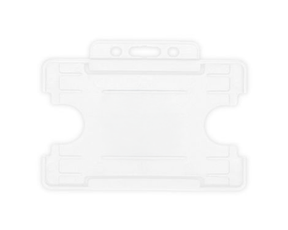 White Dual-Sided BioBadge Open Faced ID Card Holders - Landscape (Pack of 100) — card holder view