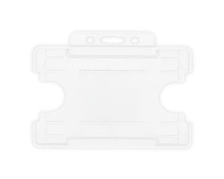 White Single Sided BioBadge Open Faced ID Card Holders - Landscape (Pack of 100) — card holder view