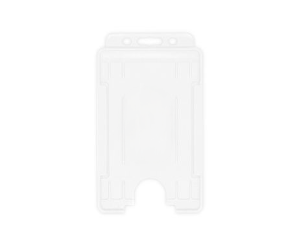 White Single-Sided BioBadge Open Faced ID Card Holders - Portrait (Pack of 100) — card holder view