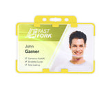 Yellow Dual Sided BioBadge Open Faced ID Card Holders - Landscape (Pack of 100) — additional product view 1