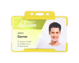Yellow Single-Sided BioBadge Open Faced ID Card Holders - Landscape (Pack of 100) — additional product view 1