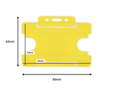 Yellow Single-Sided BioBadge Open Faced ID Card Holders - Landscape (Pack of 100) — dimensions 2
