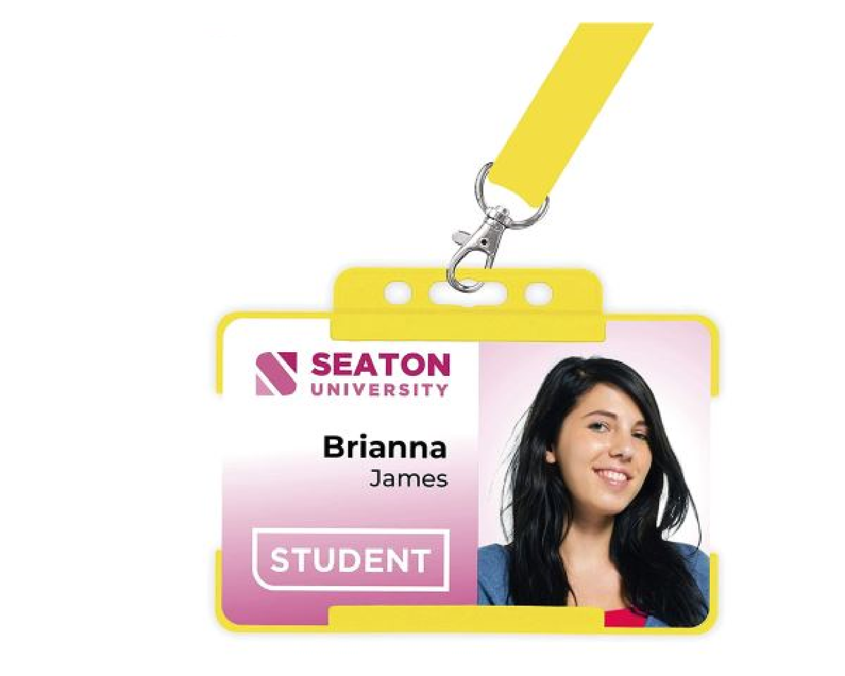 Yellow Single-Sided BioBadge Open Faced ID Card Holders - Landscape (Pack of 100) — usage example 4