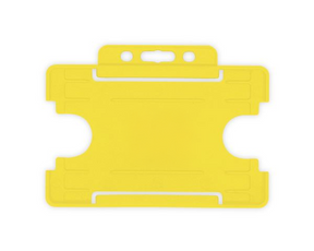 Yellow Single-Sided BioBadge Open Faced ID Card Holders - Landscape (Pack of 100) — card holder view