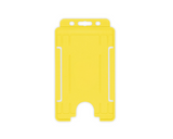 Yellow Single Sided BioBadge Open Faced ID Card Holders - Portrait (Pack of 100) — card holder view
