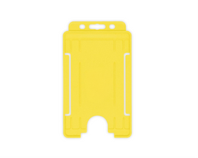 Yellow Single Sided BioBadge Open Faced ID Card Holders - Portrait (Pack of 100) — card holder view