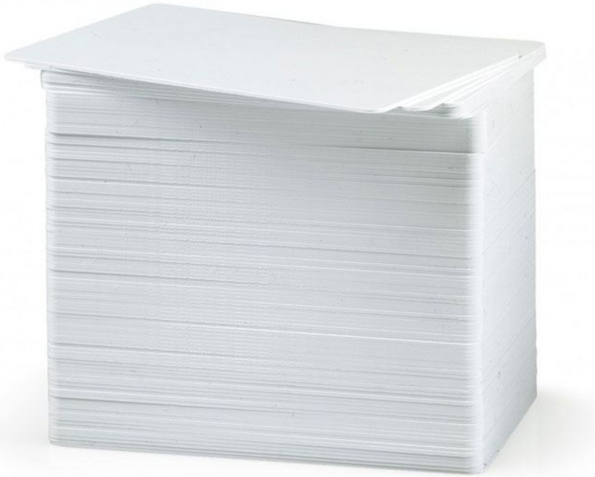 Zebra Premier 30 MIL Blank White Plastic Cards (Pack of 500) — plastic cards (representative card or pack view)