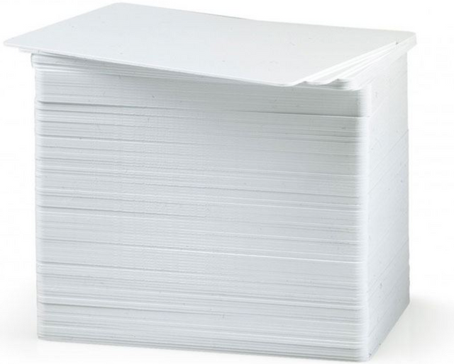 Zebra Premier 30 MIL Blank White Plastic Cards (Pack of 500) — plastic cards (representative card or pack view)