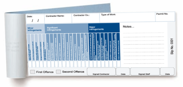 Contractor Infringement Slips