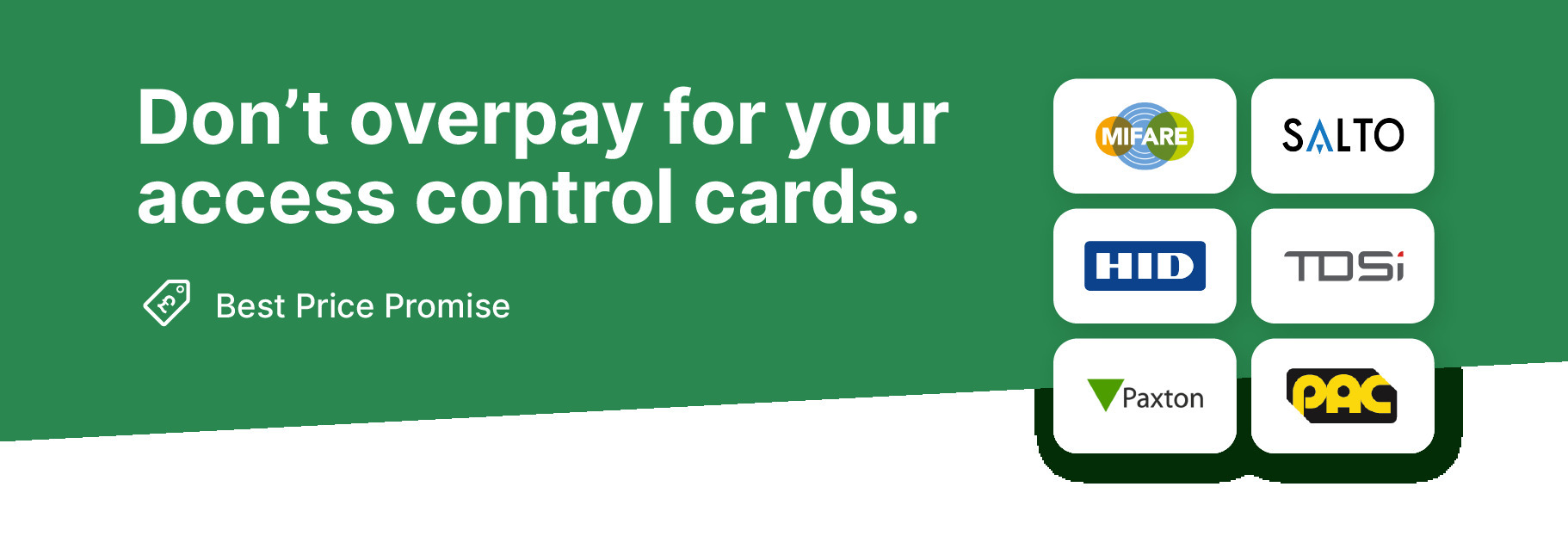 Don't overpay for your access control cards. Contact us.
