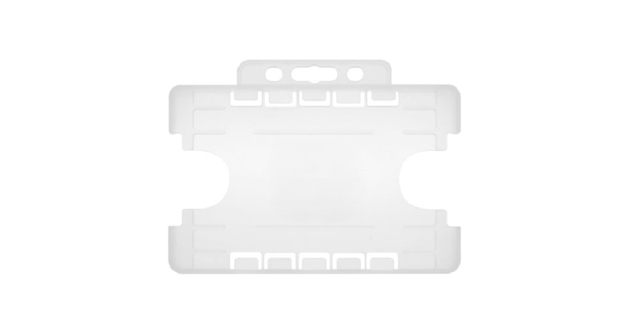 Clear Dual Sided BioBadge Open Faced ID Card Holders Landscape (Pack