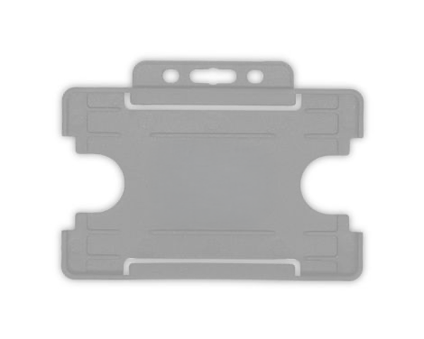 Grey Single-Sided BioBadge Open Faced ID Card Holders - Landscape (Pack of 100)