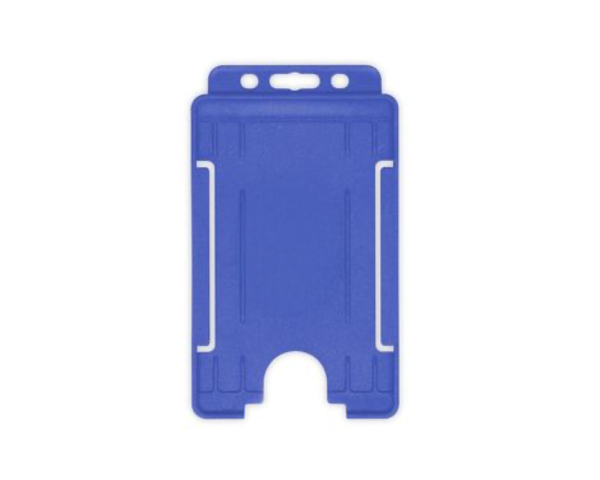 Mid Blue Single-Sided BioBadge Open Faced ID Card Holders - Portrait (Pack of 100)