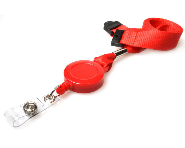 RPET Plain Red Lanyards with Card Reel (Pack of 50)