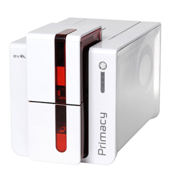 The Evolis Primacy Plastic ID Card Printer (angled)