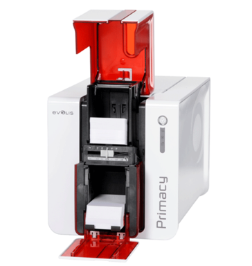 How to insert a ribbon into an Evolis Primacy printer?