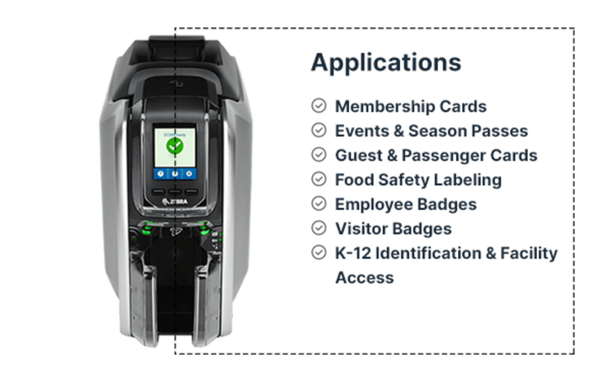 Zebra ZC100 ID Card Printer with USB (Single-Sided)