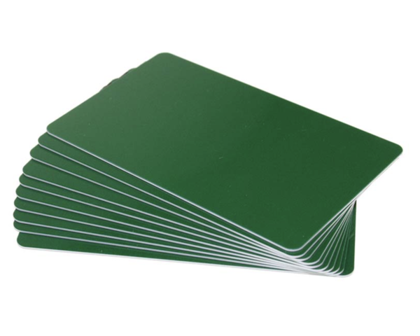 Forest Green Plastic Cards - 760 Micron Cards (Pack of 100)