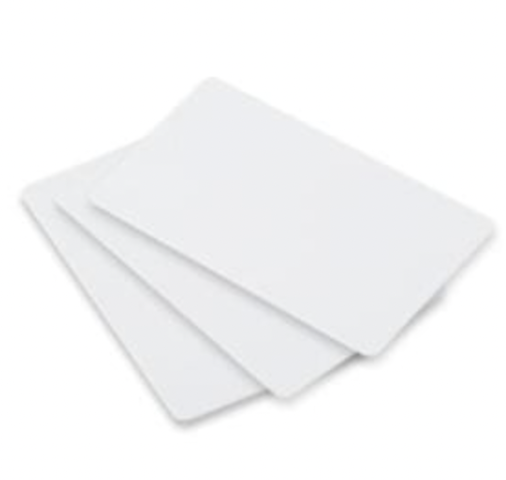 Zebra White Plain PVC Cards - 10mil Adhesive with Mylar Back (Pack of 100)