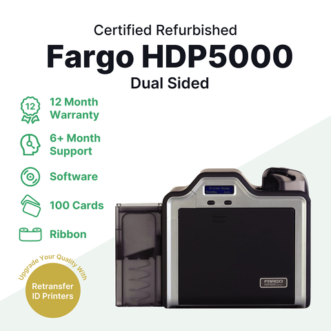 Fargo HDP5000 Dual Sided Refurbished ID Card Printer