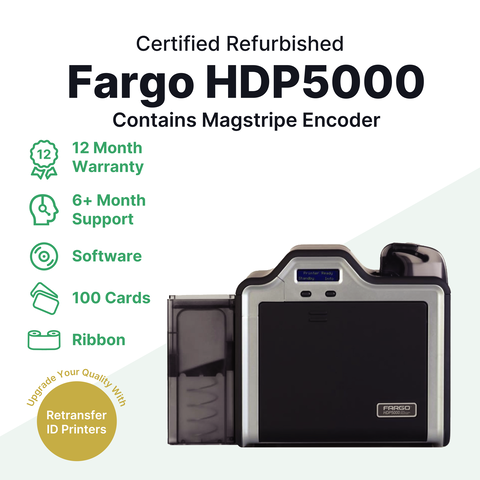 Fargo HDP5000 Single Sided Refurbished ID Card Printer