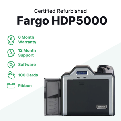 Fargo HDP5000 Dual Sided Refurbished ID Card Printer (NC-LU227)