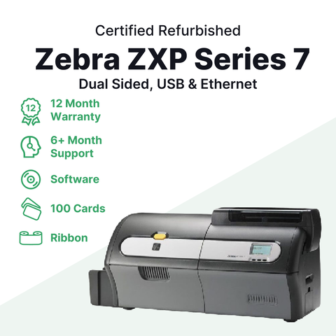 Zebra ZXP Dual Sided Series 7 with USB and Ethernet Refurbished ID Printer