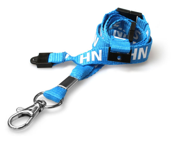 NHS Staff Lanyards with Double Breakaway and Metal Trigger Clip (Pack of 100)